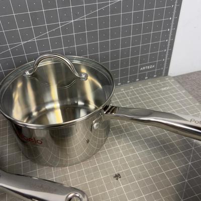 Set of 3 Sauce Pans PORTOBELLO Copper Based. 1qt, 2qt and 3 quart