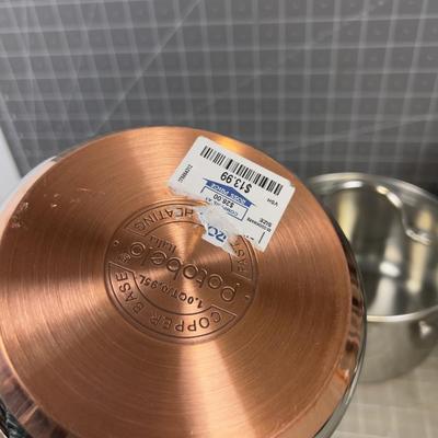 Set of 3 Sauce Pans PORTOBELLO Copper Based. 1qt, 2qt and 3 quart