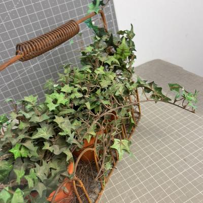 Silk Plant in Rustic Tote 