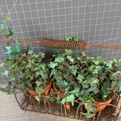 Silk Plant in Rustic Tote 