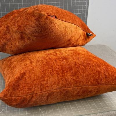 2 Orange Throw Pillow