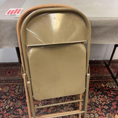 2 Metal Mismatched Folding Chairs
