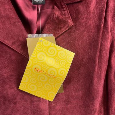 2 SUEDE Size Medium Women's Jackets, GRAY & RED