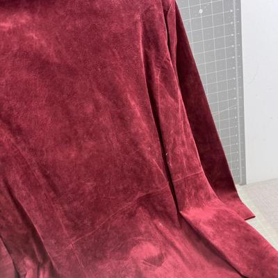 2 SUEDE Size Medium Women's Jackets, GRAY & RED