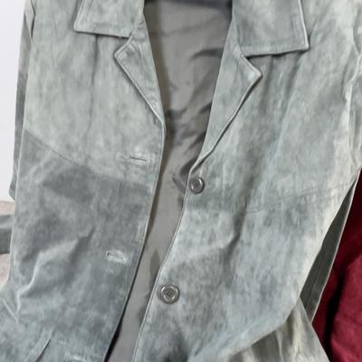 2 SUEDE Size Medium Women's Jackets, GRAY & RED