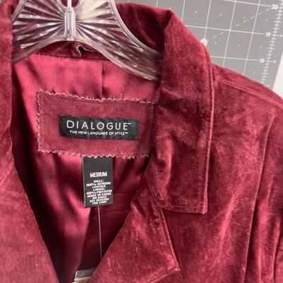 2 SUEDE Size Medium Women's Jackets, GRAY & RED