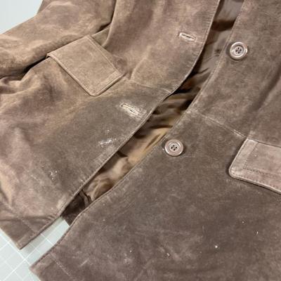 2 Like New NW Suede BROWN & RED Jackets Wome's Blazers