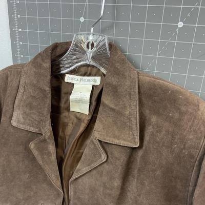 2 Like New NW Suede BROWN & RED Jackets Wome's Blazers