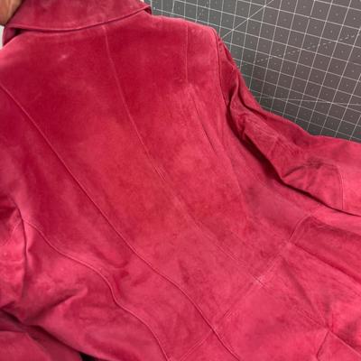 2 Like New NW Suede BROWN & RED Jackets Wome's Blazers