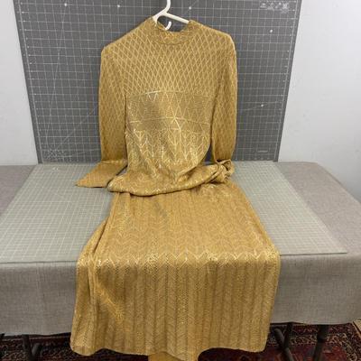 St Johns Small GOLD Evening Gown with Matching Slip