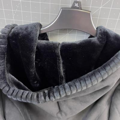 Jones of New York Black FAUX Fur Suede Hooded 