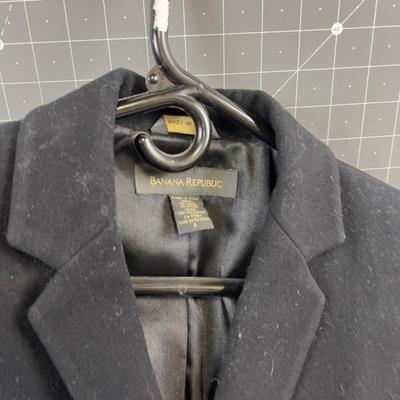76% WOOL BANANA REPUBLIC Black Women's COAT
