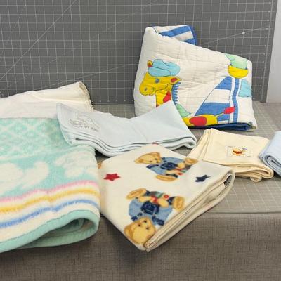 Stack of Baby Blankets (7) 