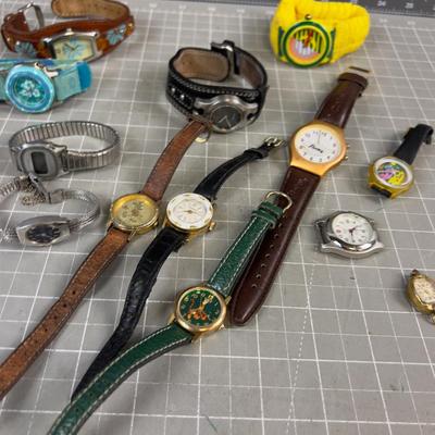 Women's; Pile of Vintage Watches