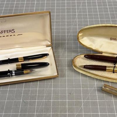 2 SCHAFFER Pen & Pencil with Presentation boxes and 14 K NIBS 