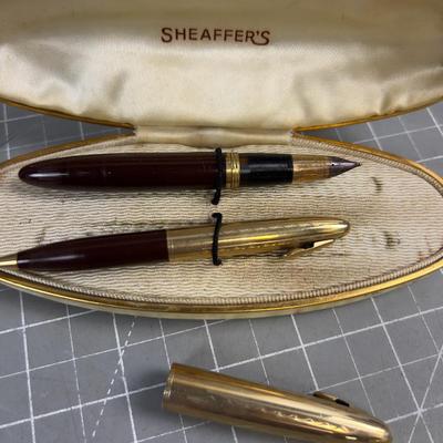 2 SCHAFFER Pen & Pencil with Presentation boxes and 14 K NIBS 