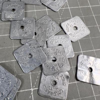 Whole Pile of COLORADO State Sales Tax Tokens (Square) 