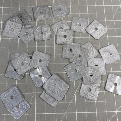 Whole Pile of COLORADO State Sales Tax Tokens (Square) 