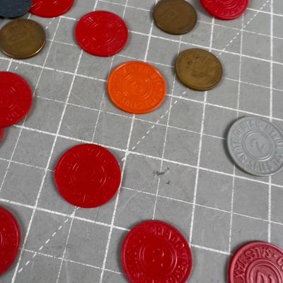 Mixed Lot of Tokens and Wheat Pennies