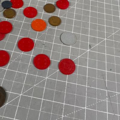 Mixed Lot of Tokens and Wheat Pennies