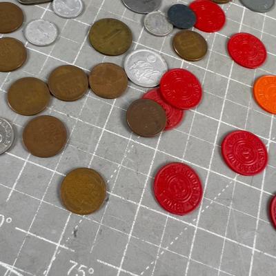 Mixed Lot of Tokens and Wheat Pennies