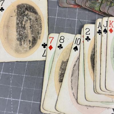 ANTIQUE (OLD) Portland and Columbia RIVER Playing Cards 