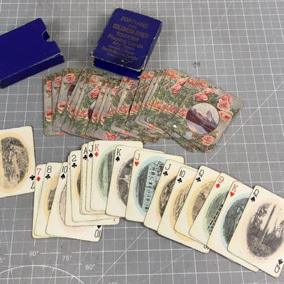 ANTIQUE (OLD) Portland and Columbia RIVER Playing Cards 