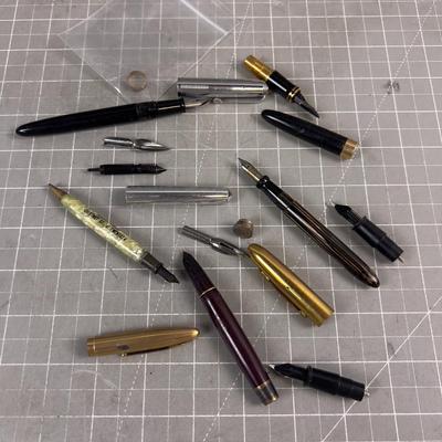 Fountain Pens; Mostly Parts and Pieces