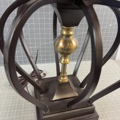 Iron Table Lamp with Black Shade