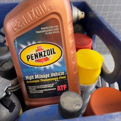 Crate full of Garage  Lubricants and Paints etc.