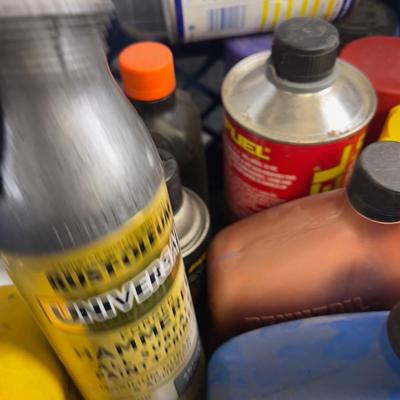 Crate full of Garage  Lubricants and Paints etc.