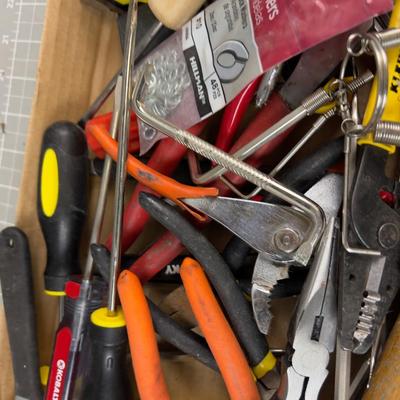 Tray of Tools: Hammer, Screwdrivers, Tape Measure Channel Locks  etc. 