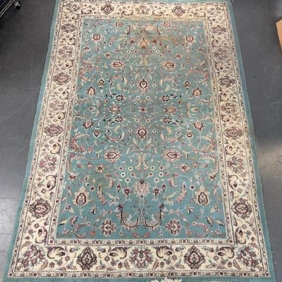 Rug: NAIN BHADOBE, Turquoise Color 