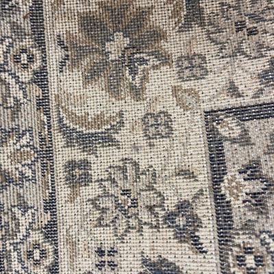 Rug: Machine Made  Color; Navy, Tan, Cream 