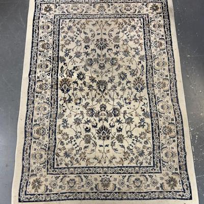 Rug: Machine Made  Color; Navy, Tan, Cream 