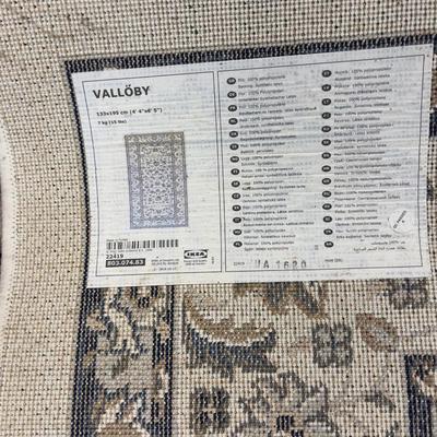 Rug: Machine Made  Color; Navy, Tan, Cream 