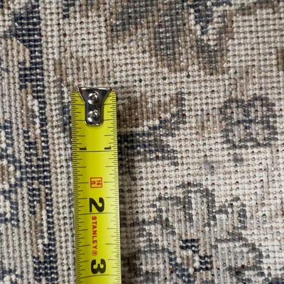 Rug: Machine Made  Color; Navy, Tan, Cream 
