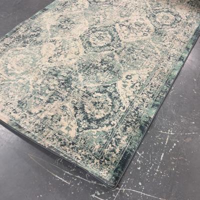 Rug Printed Pattern IKEA Color Turquoise is Muted