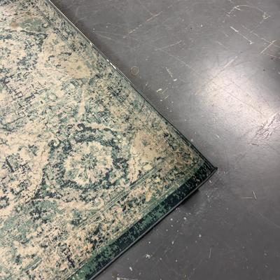 Rug Printed Pattern IKEA Color Turquoise is Muted
