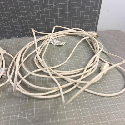 2 White Extension Cords