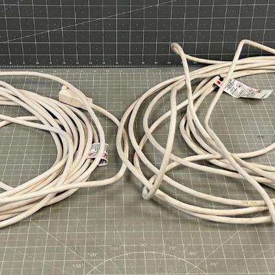2 White Extension Cords
