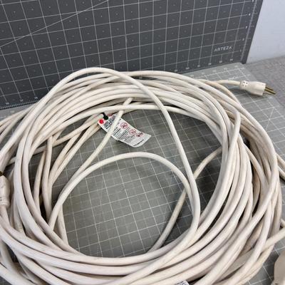 2 White Extension Cords