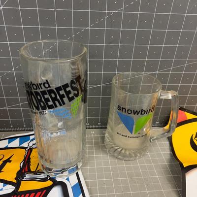 FUN, Mixed Lot of SNOWBIRD Octoberfest Mugs and Banners, COLLECTIBLE
