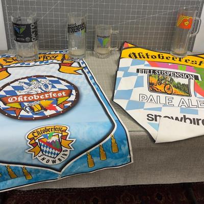 FUN, Mixed Lot of SNOWBIRD Octoberfest Mugs and Banners, COLLECTIBLE