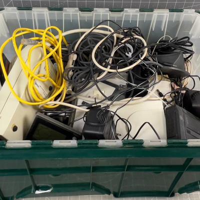 TUB Of Old Electronic, Wires, Mouse, CD Player - Tub included 
