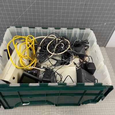 TUB Of Old Electronic, Wires, Mouse, CD Player - Tub included 