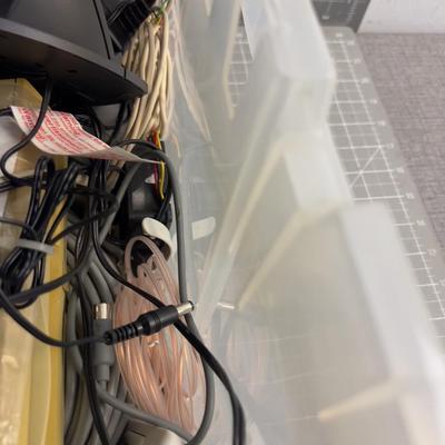 TUB Of Old Electronic, Wires, Mouse, CD Player - Tub included 