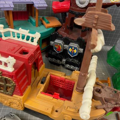 GIANT LOT OF Fisher Price TOYS: Large Scale, Plastic Castle, Ark & Pirate Ship