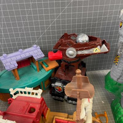 GIANT LOT OF Fisher Price TOYS: Large Scale, Plastic Castle, Ark & Pirate Ship