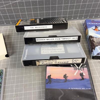 LOT OF WARREN MILLER FILMS, VHS & DVD SKI